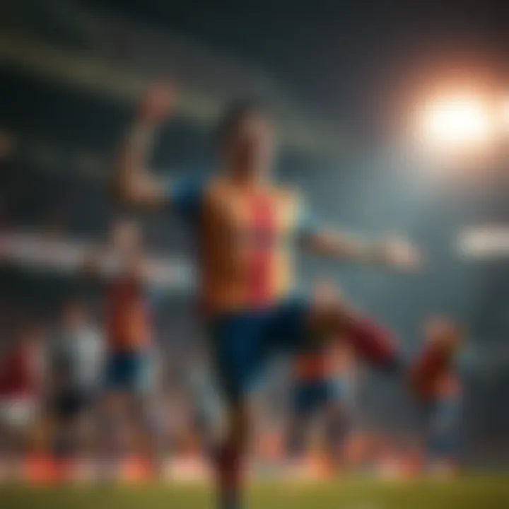 Celebration of a goal by a top scorer