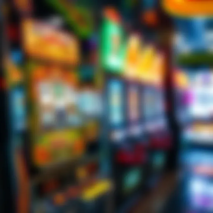 A vibrant slot machine displaying intricate designs and themes