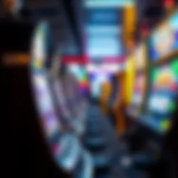 Visual representation of online slot machines with vibrant graphics