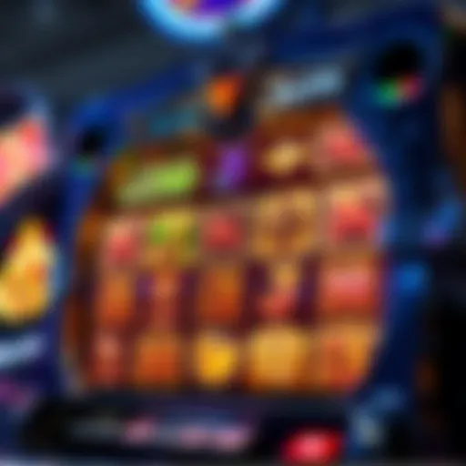 An intricate slot machine design showcasing various symbols and reels