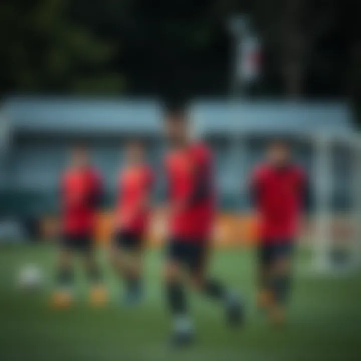 Training session of young talents in the Spain U19 football camp