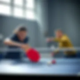 Dynamic table tennis match in action