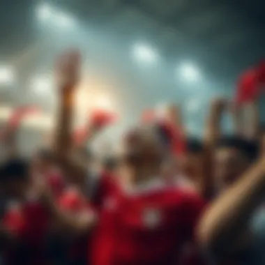 Fans celebrating during a Urawa Red Diamonds home game