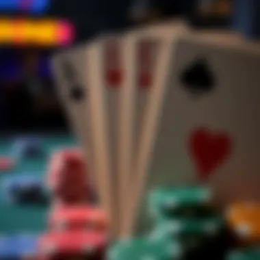 Showcasing a Winning Combination Close-up of poker cards showcasing a winning combination.